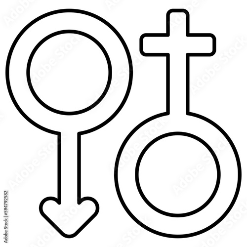 Editable design icon of female and male gender 