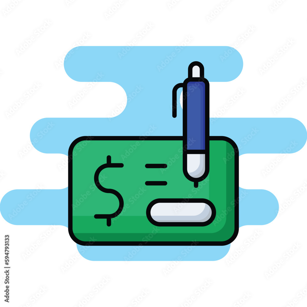Bank Cheque icon Stock Illustration. Bank Cheque icon Stock Illustration.
