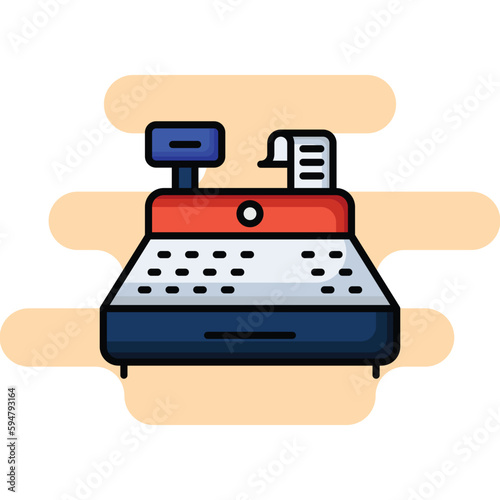 Cash Rejister icon Stock Illustration.