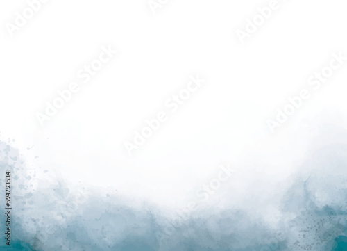 Artistic deep teal, abstract watercolor background with splashes