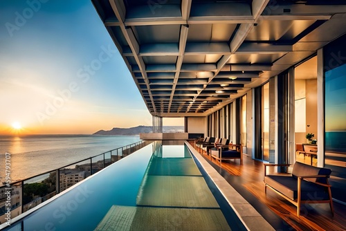 Penthouse mit luxus Innenausstattung und Pool © ArtVibeHive