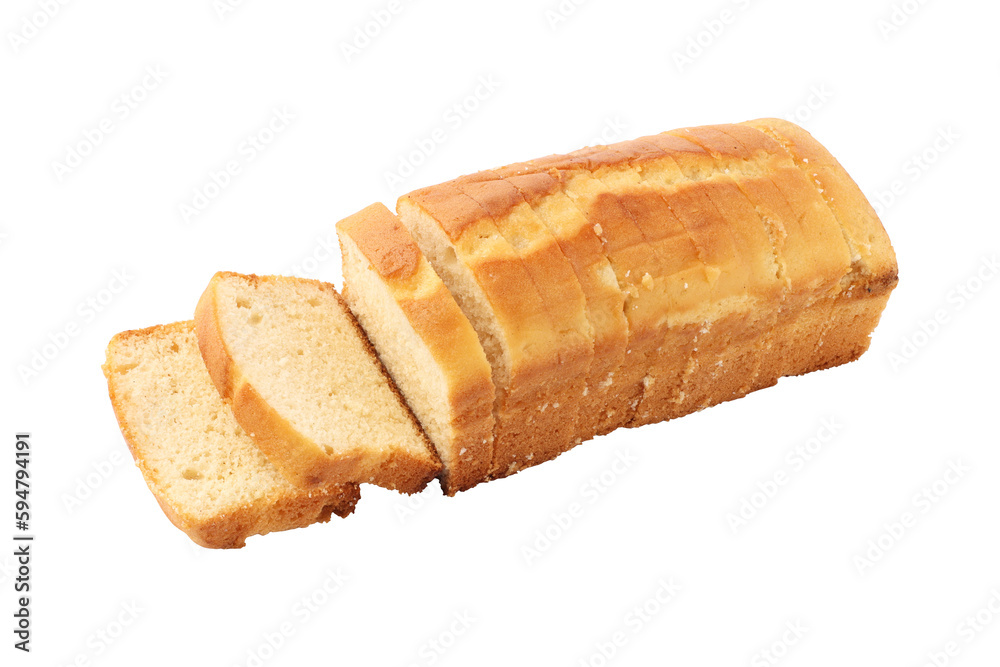 Sliced pound cake isolated on transparent background Sliced pound cake isolated on transparent background
