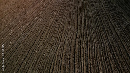 view over plowed farm