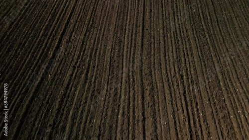 view over plowed farm