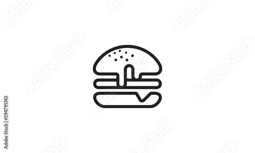 burger logo design. creative modern linear style symbol vector illustration