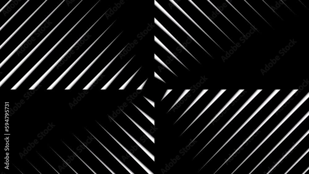 Abstract background with black and white stripes.Seamless loop video.Monochrome pattern. Abstract background with black and white stripes.Seamless loop video.Monochrome pattern.