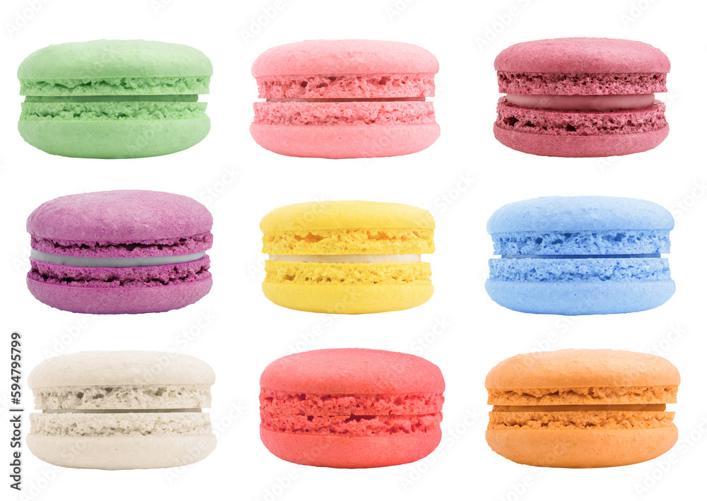 macaroons isolated on white background, full depth of field macaroons isolated on white background, full depth of field