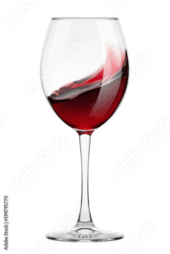 red Wine in glass isolated on white background, full depth of field