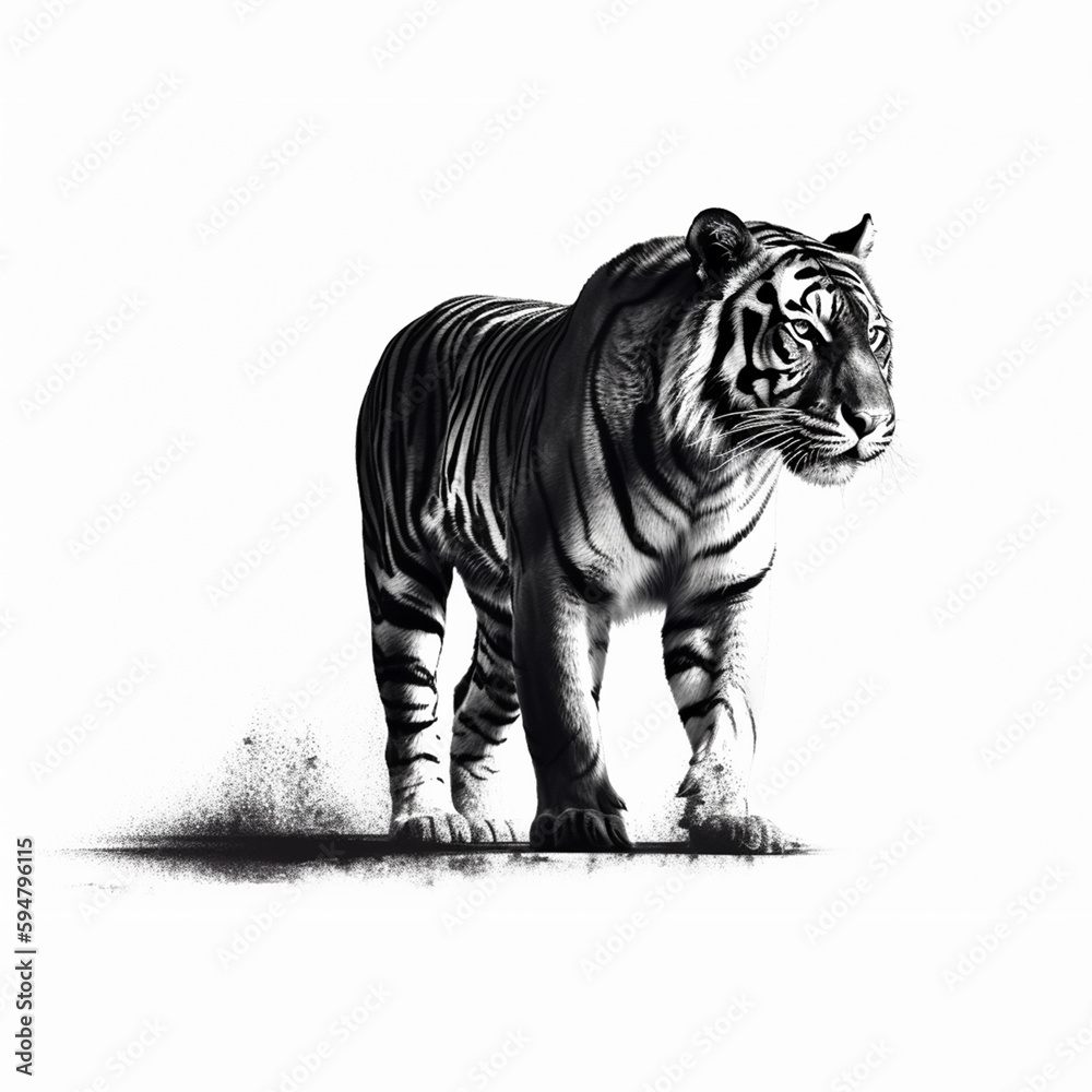 Fototapeta premium tiger on white background