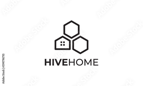 honey home logo design template. simple abstract bee icon symbol vector