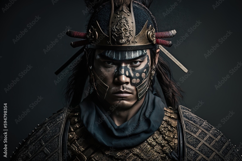Fototapeta premium a man with a helmet and a sword in his hand Generative AI
