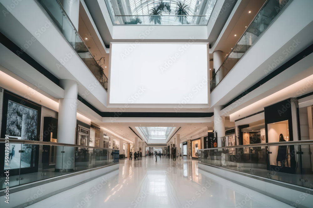 public shopping center mall or business center high big advertisement ...