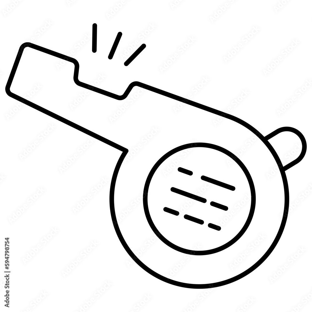 A shrill sound icon, flat design of whistle A shrill sound icon, flat design of whistle