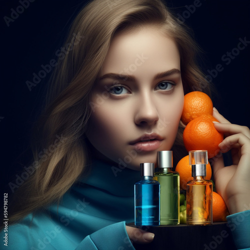 Discover the transformative power of Vitamin C Serum with this stunning photo., Generative AI