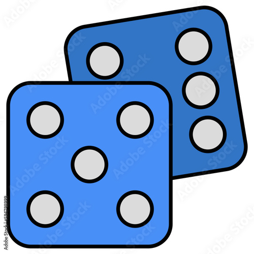 A flat design, icon of ludo dices