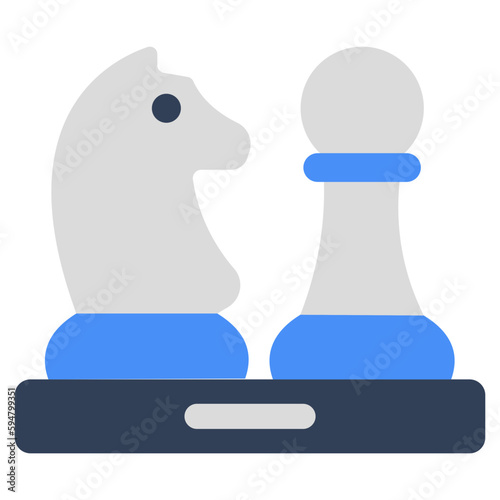 Strategy game icon, flat design of checkmates 