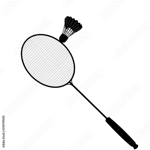 badminton racket and shuttlecock silhouette