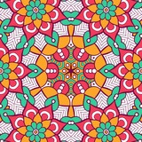 Abstract Pattern Mandala Flowers Plant Art Colorful Red Green Yellow 670
