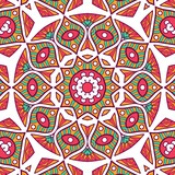 Abstract Pattern Mandala Flowers Plant Art Colorful Red Green Yellow 415