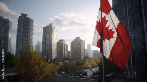 Canada Day. Canadian symbols, maple leaf, Canadian flag. Generative AI