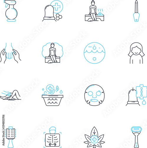 Performing arts linear icons set. Theatre, Dance, Music, Improv, Acting, Comedy, Stage line vector and concept signs. Performance,Opera,Circus outline illustrations