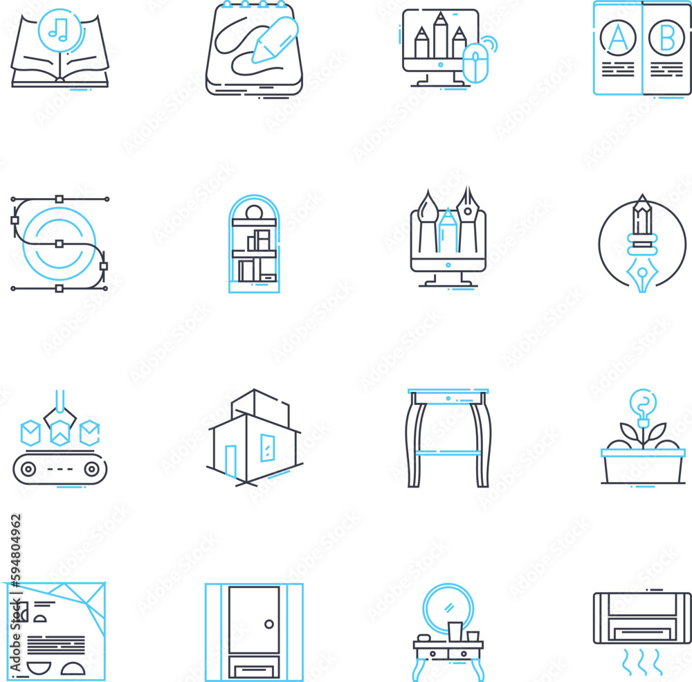 Pottery linear icons set. Clay, Kiln, Glaze, Wheel, Molding, Firing, Sculpting line vector and concept signs. Ceramic,Porcelain,Vase outline illustrations