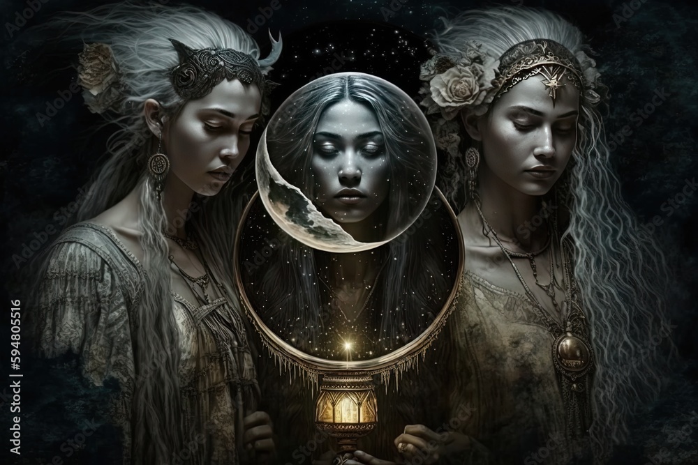 two women standing next to each other in front of a mirror Generative ...