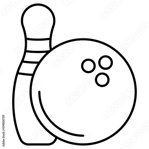 Skittles with ball showcasing concept of bowling game