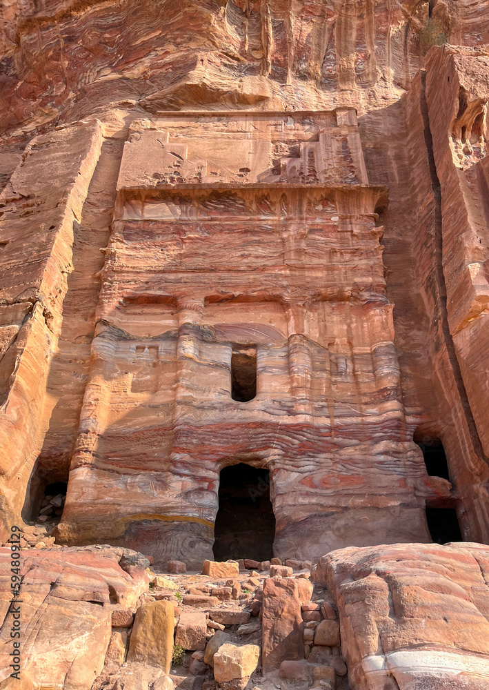 Temples and tombs in the city of Petra Jordan, ancient architecture