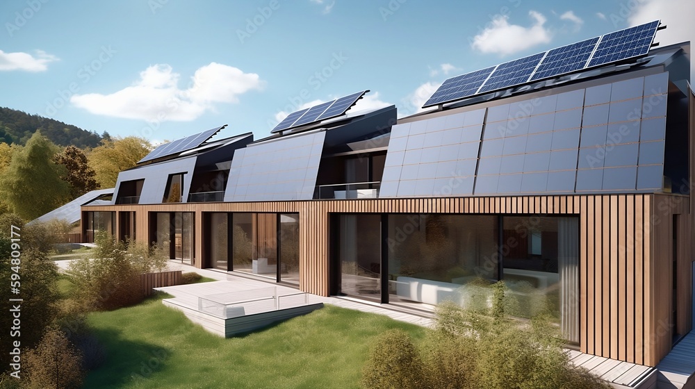 Green Energy Solar Panels in a Minimalistic House Green Energy Solar Panels in a Minimalistic House
