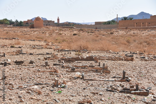 Oasis of Figuig, Oriental province, Eastern Morocco, old Muslim cemetery