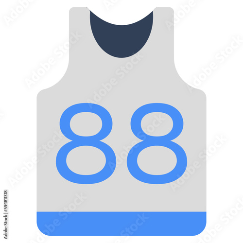 Menswear sleeveless shirt, flat design icon of sports shirt