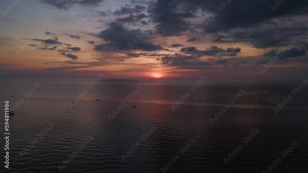 sailboat dream sunset at paradise lonely Beach Dramatic aerial view flight drone sailboat dream sunset at paradise lonely Beach Dramatic aerial view flight drone
