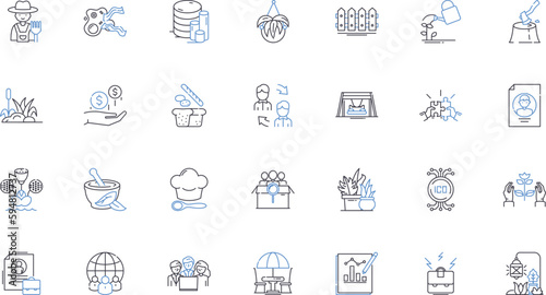 Education sector line icons collection. Learning, Curriculum, Pedagogy, Assessment, Classroom, Teacher, Student vector and linear illustration. Technology,Resources,Instruction outline signs set