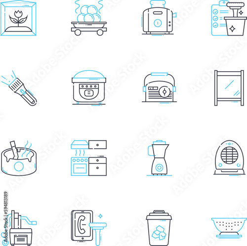 Recreational enjoyment linear icons set. Amusement, Playfulness, Entertainment, Fun, Enjoyment, Relaxation, Adventure line vector and concept signs. Thrill,Excitement,Happiness outline illustrations