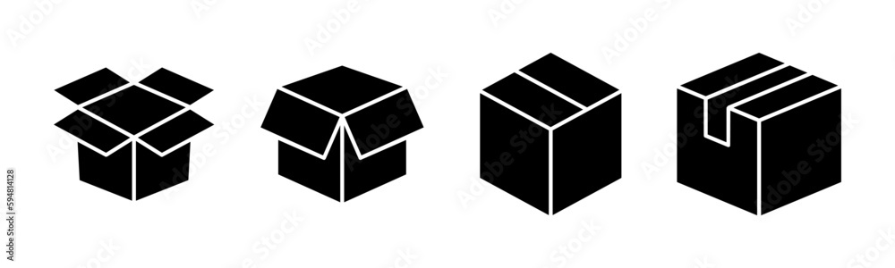 Box icon vector illustration. box sign and symbol, parcel, package Box icon vector illustration. box sign and symbol, parcel, package
