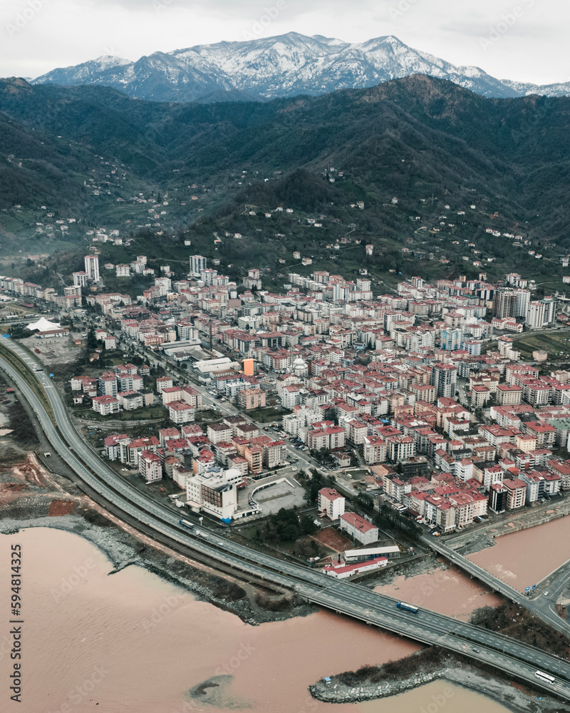 Naklejka premium aerial view of the nature