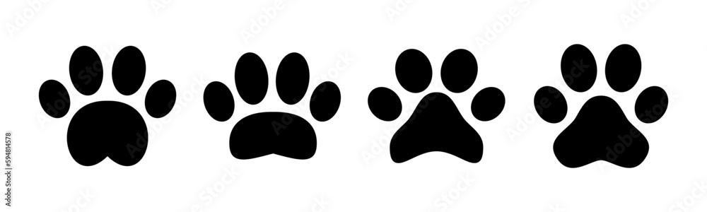 Paw icon vector illustration. paw print sign and symbol. dog or cat paw