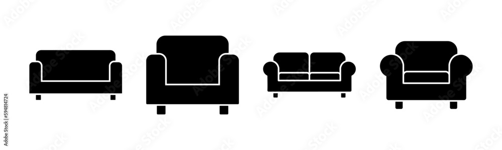 Sofa icon vector illustration. sofa sign and symbol. furniture icon Sofa icon vector illustration. sofa sign and symbol. furniture icon