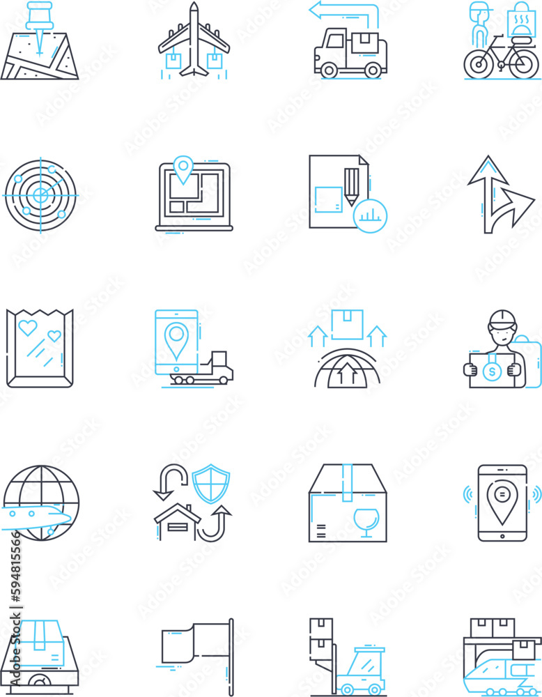 Freight services linear icons set. Cargo, Shipment, Logistics, Transportation, Import, Export, Carrier line vector and concept signs. Haulage,Dispatch,Delivery outline illustrations Freight services linear icons set. Cargo, Shipment, Logistics, Transportation, Import, Export, Carrier line vector and concept signs. Haulage,Dispatch,Delivery outline illustrations