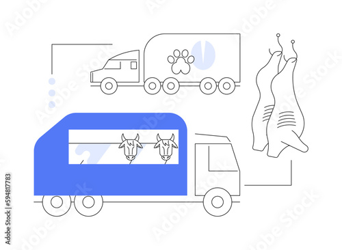 Transport of animals abstract concept vector illustration.