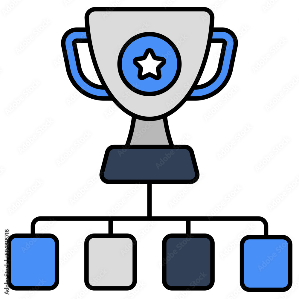 A flat design icon of trophy cup A flat design icon of trophy cup