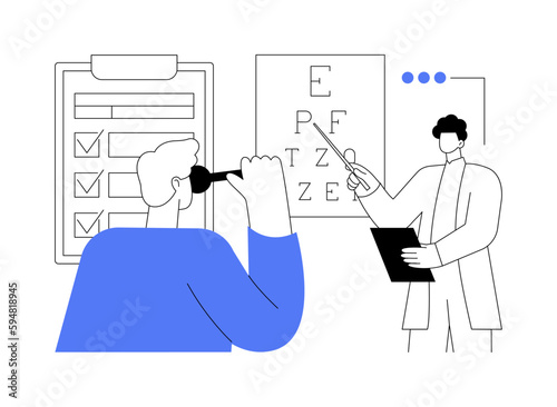 Eye chart abstract concept vector illustration.