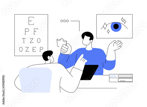 Eye sight improvement abstract concept vector illustration.