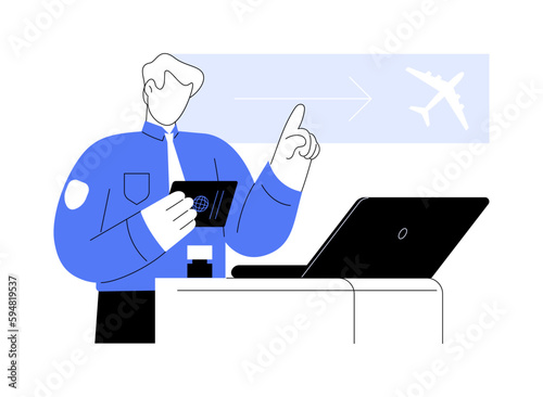 Airport customs abstract concept vector illustration.