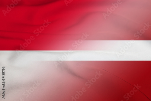 Monaco and Latvia state flag international relations LVA MCO photo