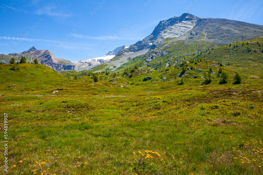 Scenic view from the Simplon pass in Switzerland