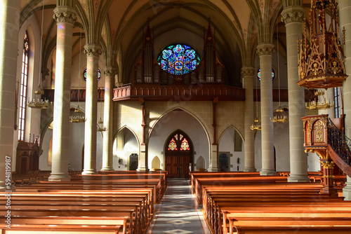 Innenansicht der kath. Kirche St. Jakob in in Escholzmatt-Marbach  Kanton Luzern  Schweiz 