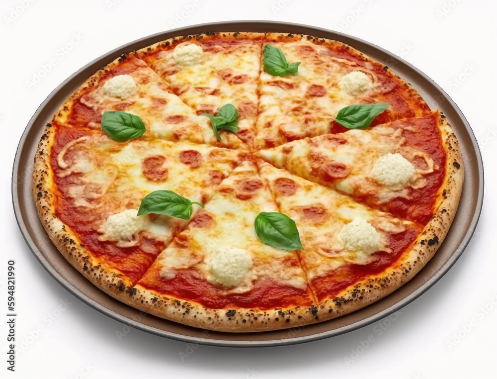 A pizza with a slice cut out of it and the word pizza on the top. A pizza with a slice cut out of it and the word pizza on the top.