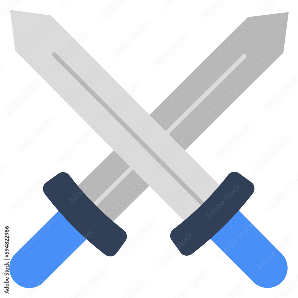 Battle tool concept icon, vector design of crossswords Battle tool concept icon, vector design of crossswords